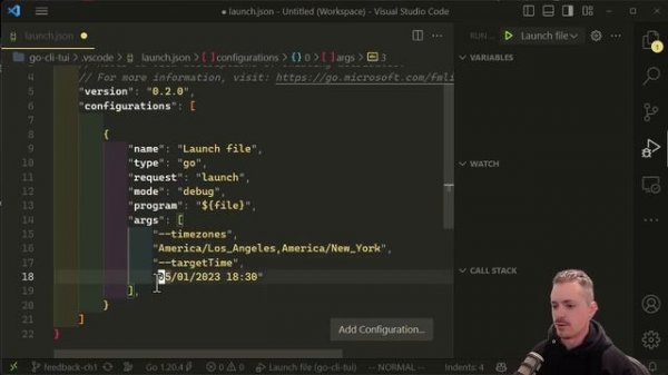 Debugging Golang CLI files with Visual Studio Code