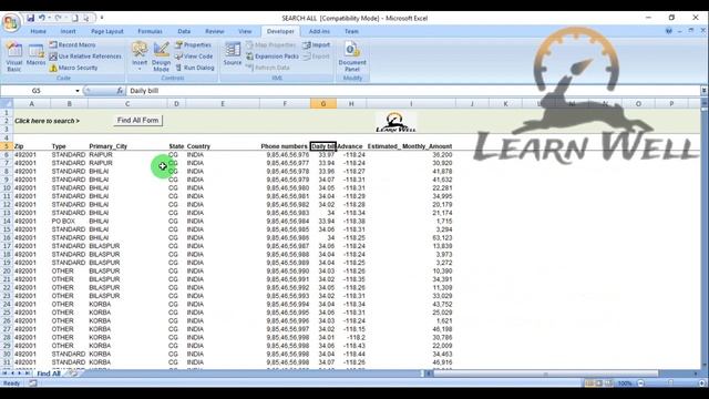 EXCEL VBA - SEARCH ALL