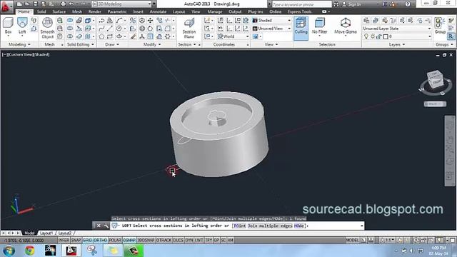 3D modelling herringbone gear in AutoCAD смотреть онлайн