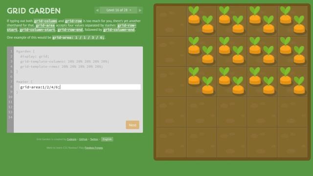 CSS Grid Garden Game with Answers all levels (1-28) смотреть онлайн