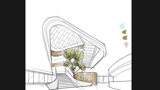 Architecture CONCEPT SKETCH time-lapse | Digital Sketching Architecture смотреть онлайн