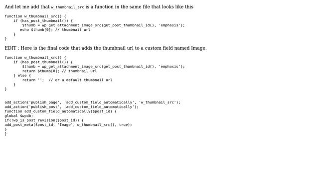 Wordpress: include w_thumbnail_src in function? смотреть онлайн