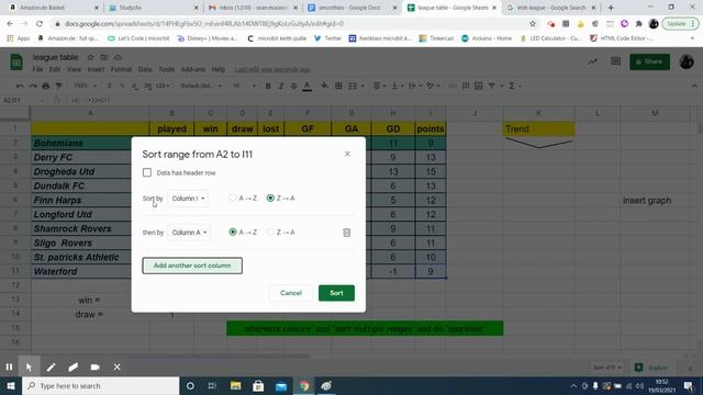 Google sheets multiple range league table sorter смотреть онлайн
