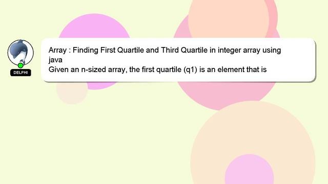 Array : Finding First Quartile and Third Quartile in integer array using java смотреть онлайн