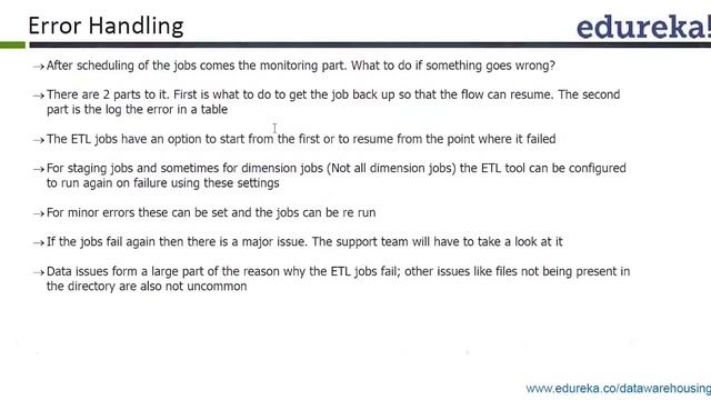 What is Job Scheduling | Error Hamdling Concept | Data Warehousing Tutorial | Edureka смотреть онлайн