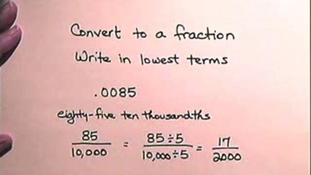 Converting Decimal To Fractions And Fractions To Decimals - Www.atcmathprof.com