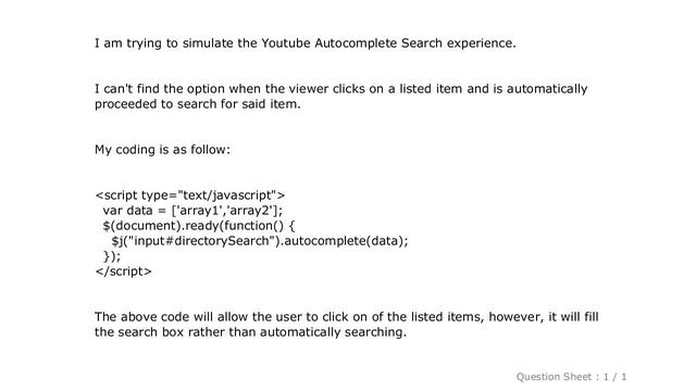 jQuery : Search on Click with Jquery's Autocomplete смотреть онлайн