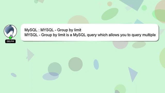 MySQL : MYSQL - Group by limit смотреть онлайн