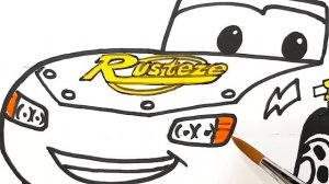 How to draw LIGHTNING McQUEEN Disney Pixar CARS . easiest step-by-step drawing coloring for kids