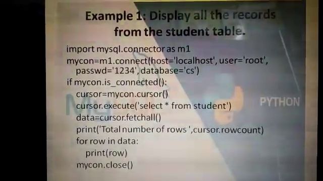 Ch-16, interface python with mysql, class-XII CS short notes смотреть онлайн