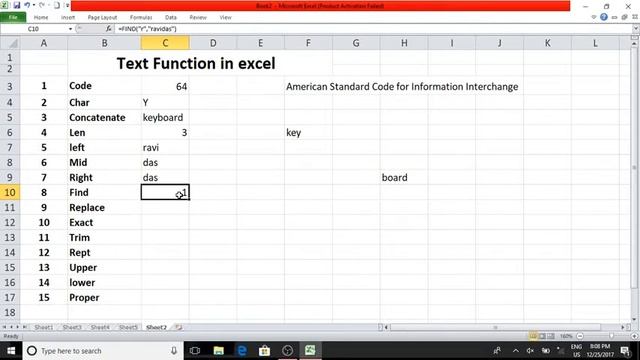 Text Functions in MS Excel in Hindi смотреть онлайн