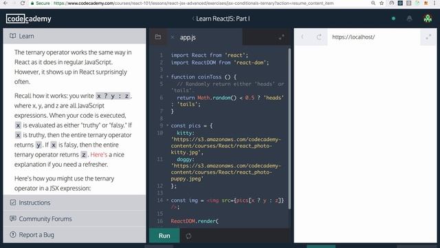 React and CodeCademy Day 2#2 - Advanced JSX. смотреть онлайн