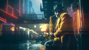 Midnight * Relaxing Blade Runner Soundscape * Cyber Blues Ambient Music