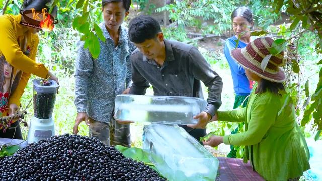 Wow! Making Healthy Smoothie Java Plum Dors Kror Bey Fruit Recipe - Natural Tasty Drink at Village смотреть онлайн