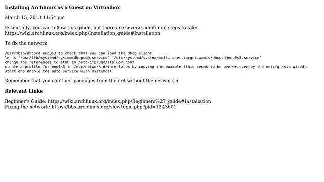Unix & Linux: Arch Linux on Virtualbox Internet Connection Issue on VirtualBox (2 Solutions!!) смотреть онлайн