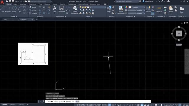 AutoCAD 2021 Tutorial: Drawing a shape using relative polar coordinates смотреть онлайн