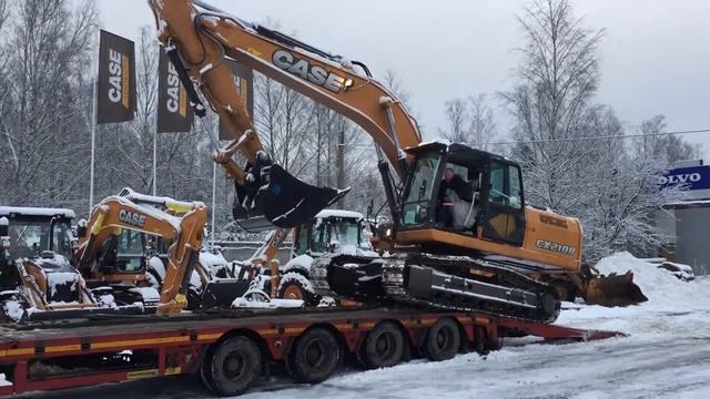 Японский CASE CX 210 B уходит в работу смотреть онлайн