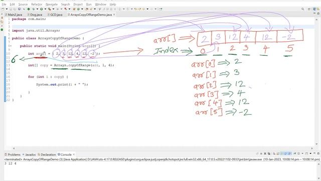 Java Tutorial on copyOfRange method in Arrays || Create Sub Array From Array || copy Array смотреть онлайн
