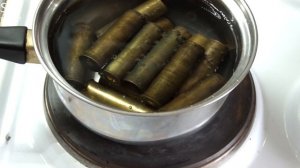Очистка латунных гильз.