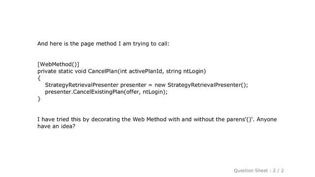 jQuery : ASP.NET jQuery error: Unknown Web Method смотреть онлайн