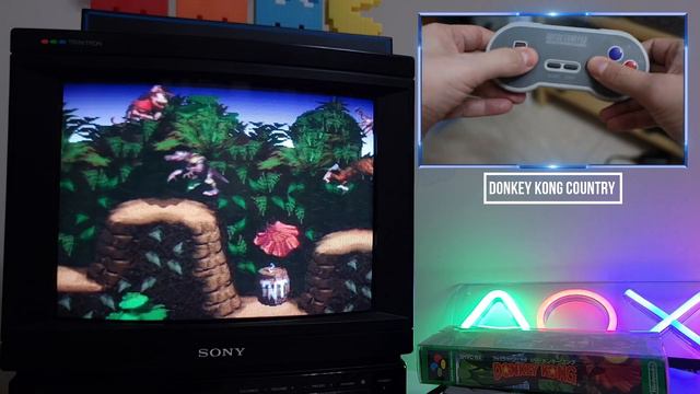 Donkey Kong Country Gameplay on an original SNES with a Trinitron CRT TV смотреть онлайн