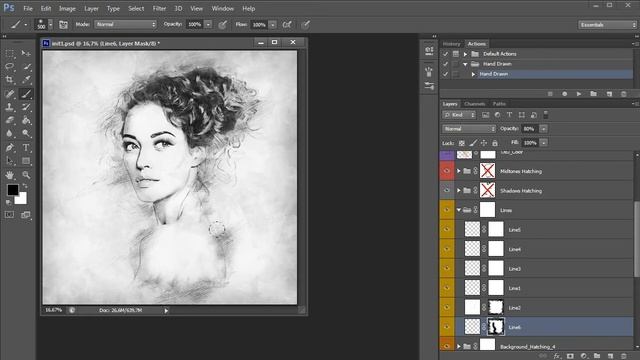 Hand Drawn Photoshop Action Tutorial смотреть онлайн