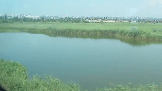 Ростов-Главный из окна поезда 472 Адлер - Москва река Дон смотреть онлайн