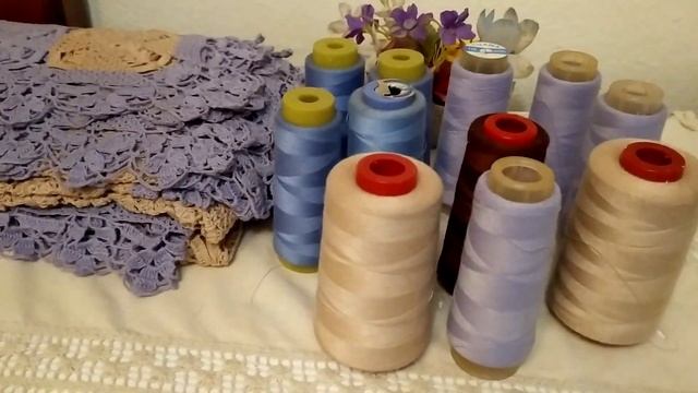 Акриловые #нитки для машинного шитья .#Скатерть #крючком .Ответ на комментарий . смотреть онлайн