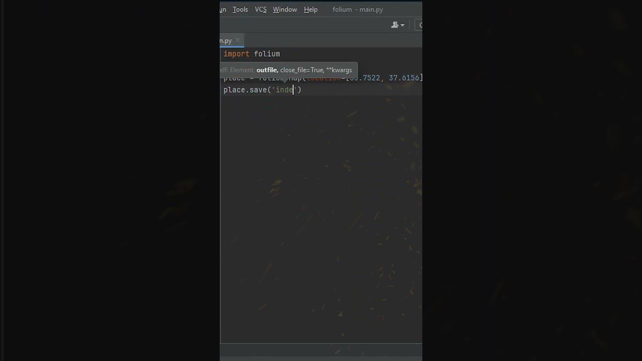 Получить любую карту по координатам с помощью Python. #folium #shortsfeed #shorts #python смотреть онлайн