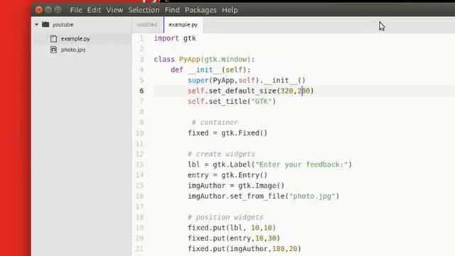 PyGtk Tutorial - Example App