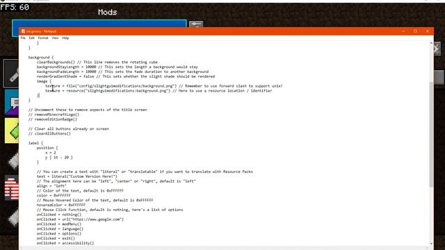 Slight GUI Modifications Config & Groovy File 1.15.2 & 20w21a (1.16) Fabric Mod Overview