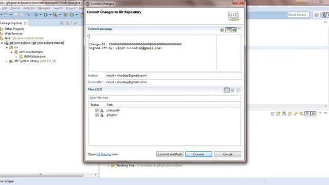 How to configured use the Git in Eclipse with Java project with step by step example code tutorials смотреть онлайн