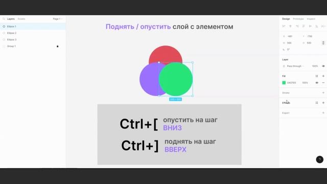 Figma БЫСТРО. Как поднять / опустить слой с элементом в фигме смотреть онлайн