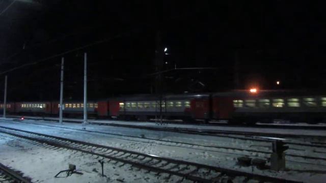 Электропоезд ЭД4МК-0073 станция Нара 26.01.2018 смотреть онлайн