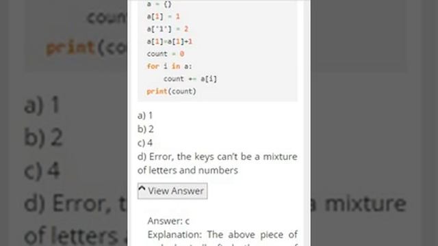 MCQ's Python dictionaries смотреть онлайн