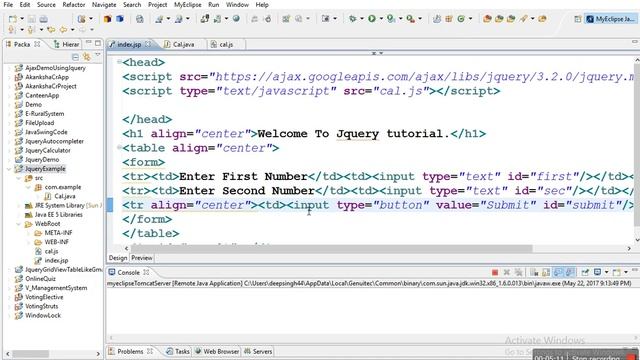 simple addition using jquery ajax with servlet part2 смотреть онлайн