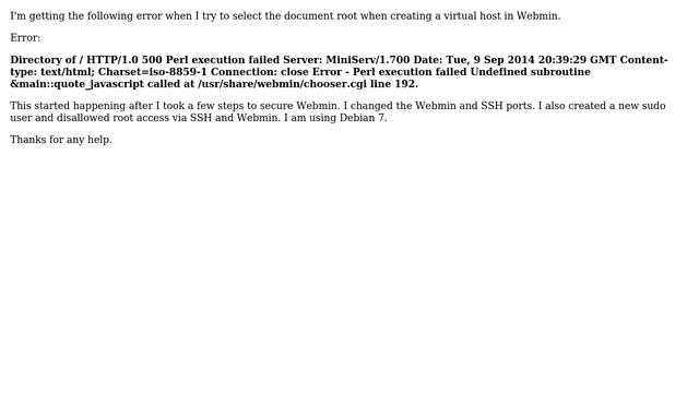 DevOps & SysAdmins: Perl execution failed error when adding a virtual host in Webmin смотреть онлайн