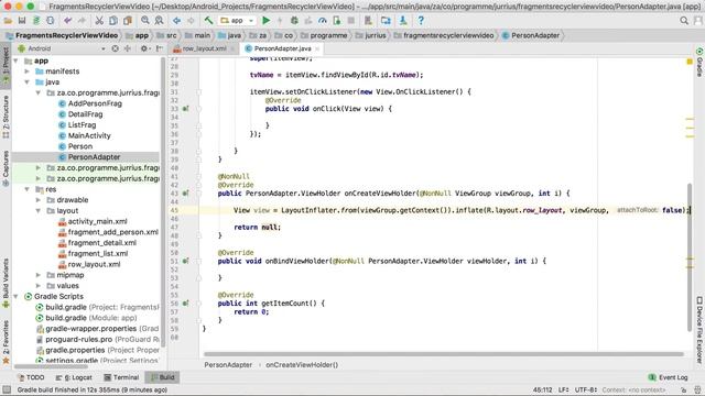 25. Fragments with RecyclerView Part 2 (AS 3.1.3) смотреть онлайн