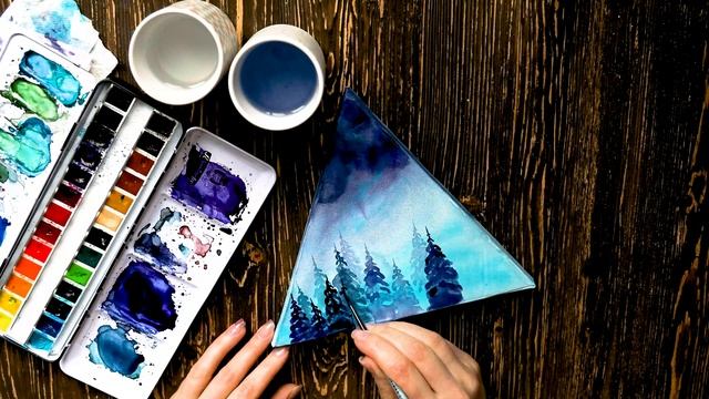 Night sky | Watercolor Ground | TUTORIAL смотреть онлайн