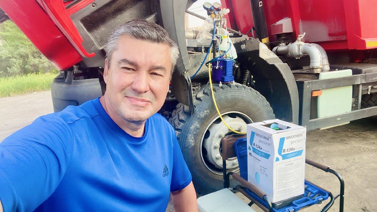 Заправляю МАЗ с компресcором от Mark2 :)