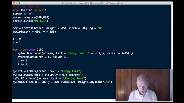 7.4 Python with Tkinter: Using the canvas method to organise where you place elements on your scree смотреть онлайн