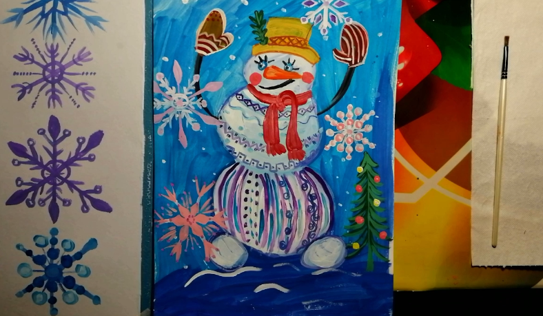 Как нарисовать снежинку. смотреть онлайн