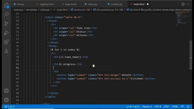6 - Get data from Database & Display in Frontend | Django Fullstack Todolist Website смотреть онлайн
