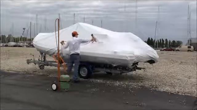 Газовый термоупаковочный пистолет Ripack 3000 от АЛДЖИПАК: упаковка моторной лодки для перевозки смотреть онлайн