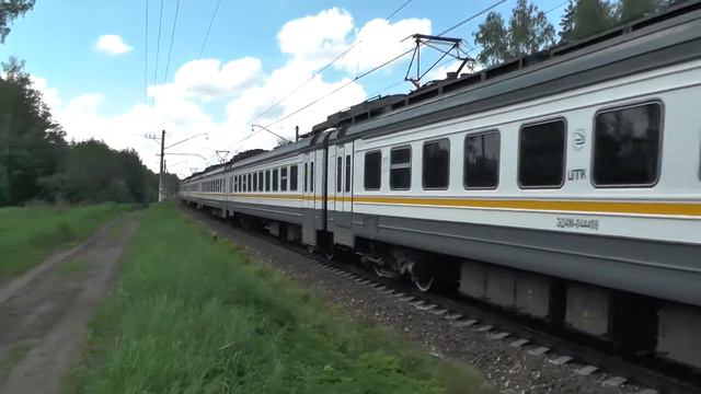 Электропоезд ЭД4М-0444 ЦППК перегон Фаустово - Бронницы смотреть онлайн