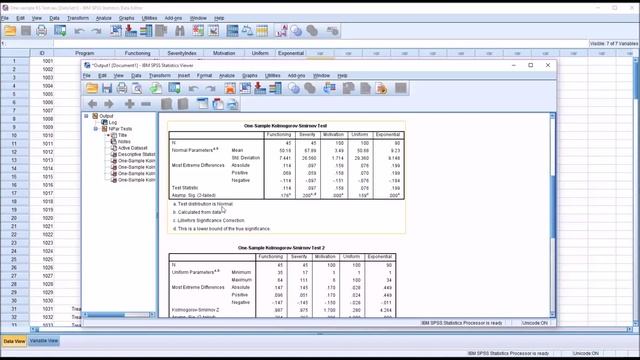 One Sample Kolmogorov-Smirnov Test in SPSS смотреть онлайн