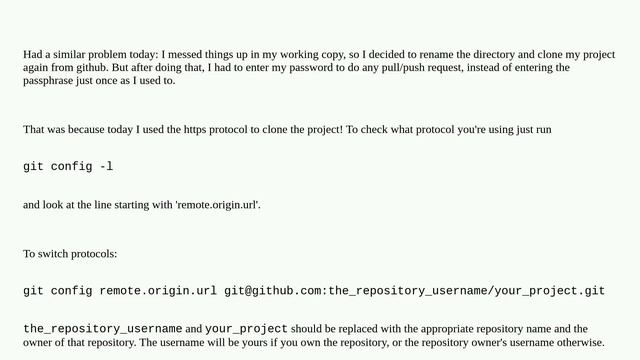 How do I ensure Git doesn't ask me for my GitHub username and password? смотреть онлайн