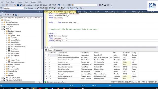 SELECT INTO | How to write SELECT INTO in SQL server смотреть онлайн