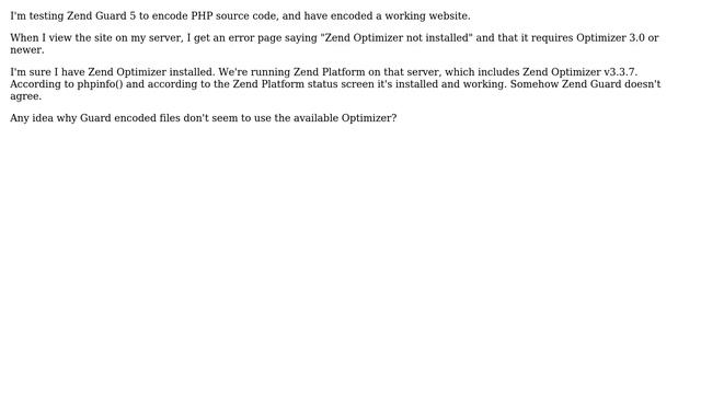 DevOps & SysAdmins: Zend Guard reporting Zend Optimizer not installed, but it is смотреть онлайн