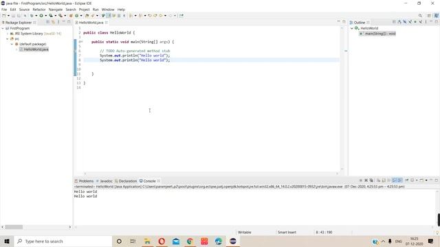 How to write java first program in eclipse and java syntax смотреть онлайн